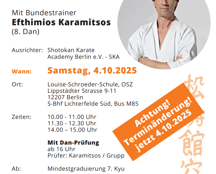 SHOTOKAN LEHRGANG in Berlin – 27. September 2025
