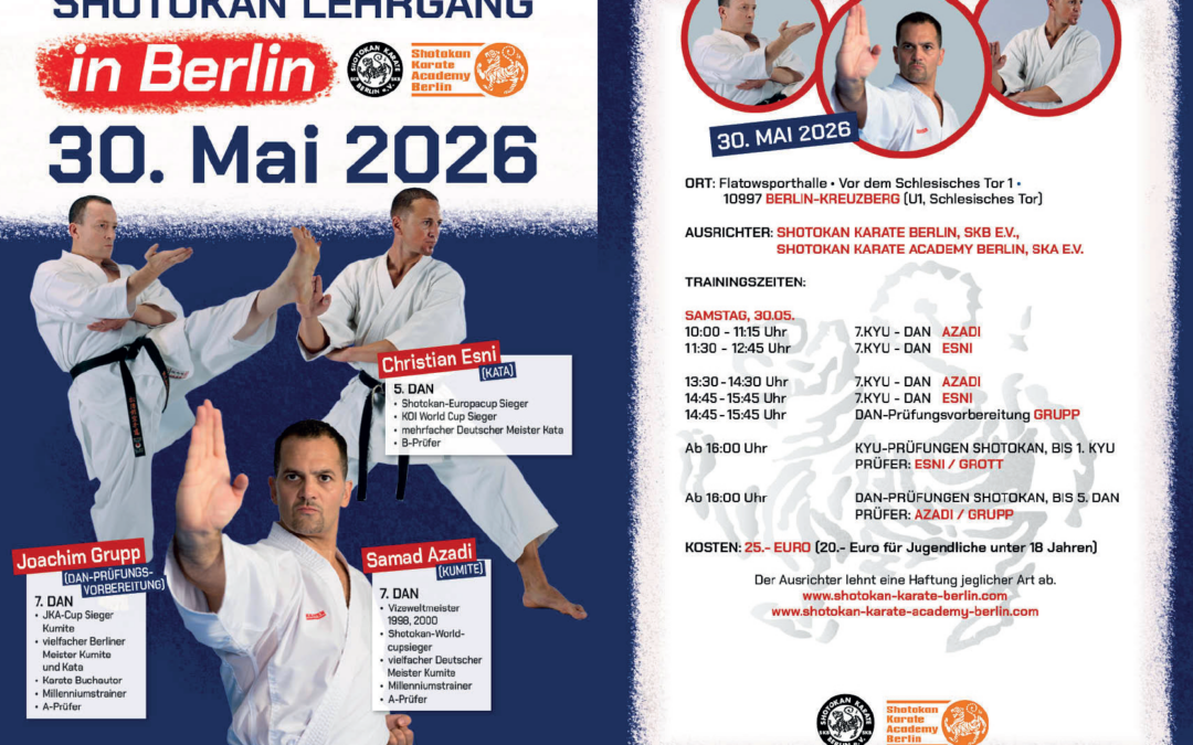 SHOTOKAN LEHRGANG in Berlin – 30. Mai 2026
